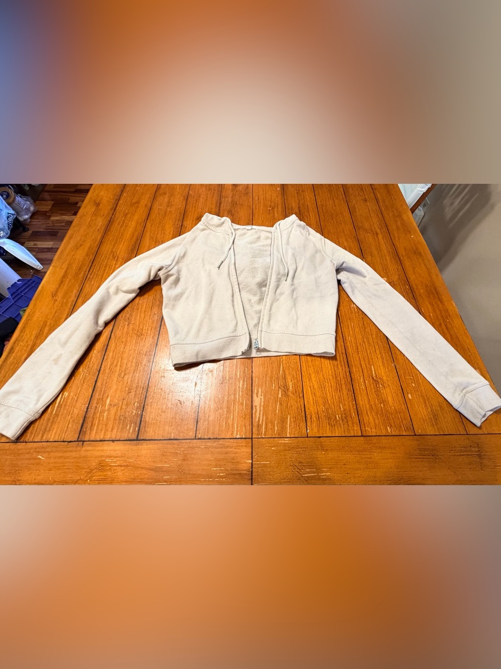 Garage Light Beige Cropped Bomber Jacket